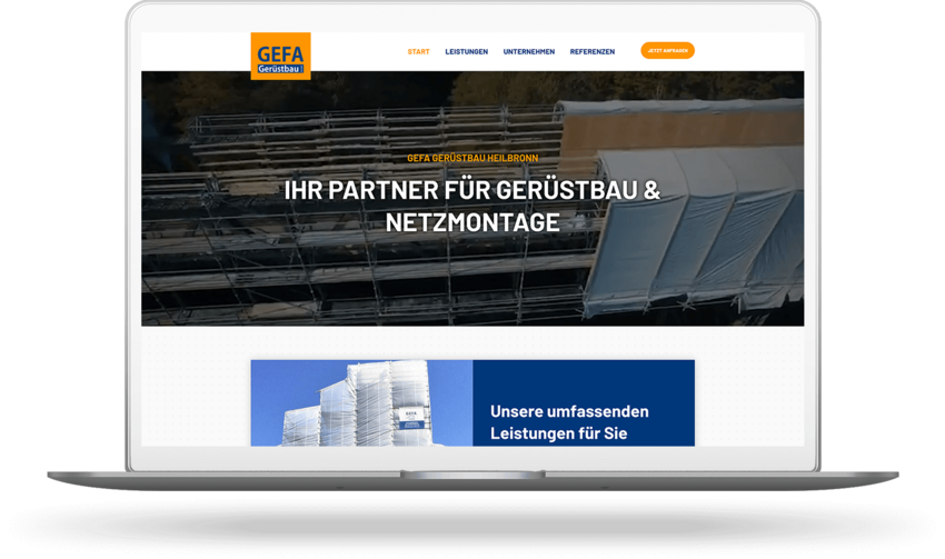Website für einen Gerüstbauer aus Neckarsulm