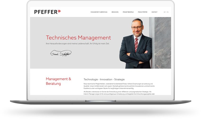 Micro-Website für einen Heilbronner Manager & Unternehmensberater