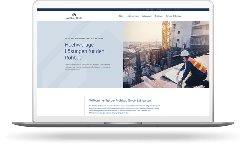 Website für ein Bauunternehmen