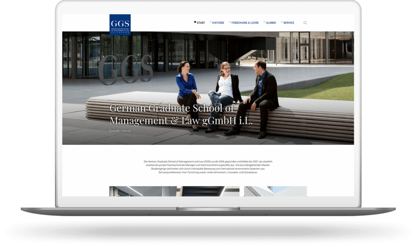 Webdesign für eine private Hochschule in Heilbronn