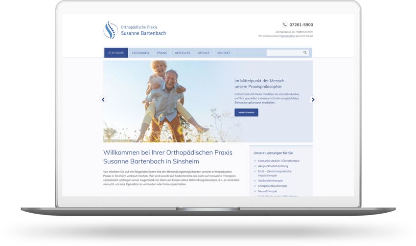 Webdesign, Printdesign & Logo für eine orthopädische Arztpraxis in Sinsheim