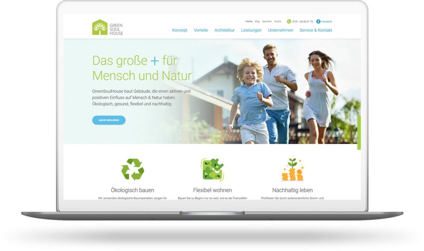 Webdesign & Logodesign für ein ökologisches Bauunternehmen aus Frankfurt