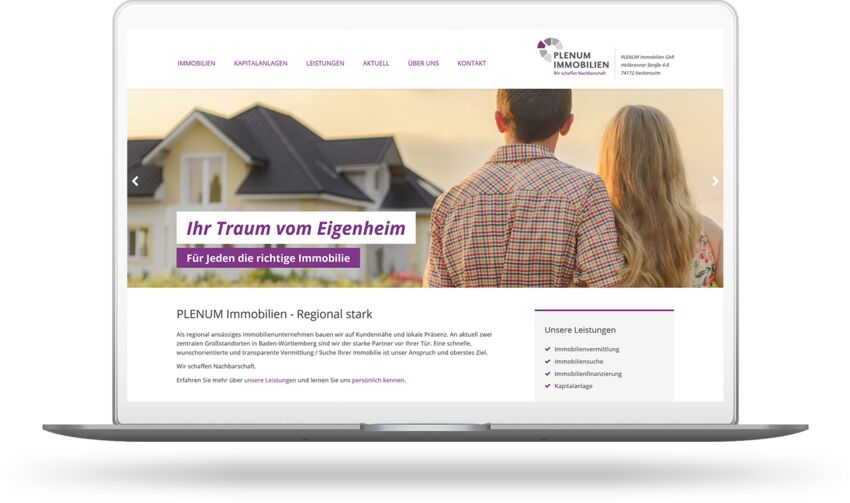 Webdesign für ein Immobilien­unternehmen aus Neckarsulm