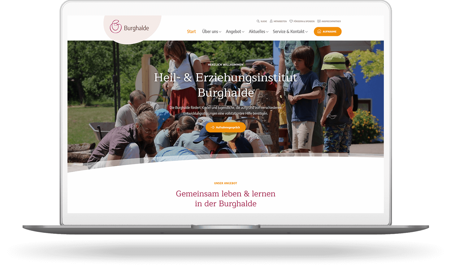 Webdesign und Grafikdesign Heilbronn - Projekt Website für das Heil- und Erziehungsinstitut Burghalde bei Pforzheim