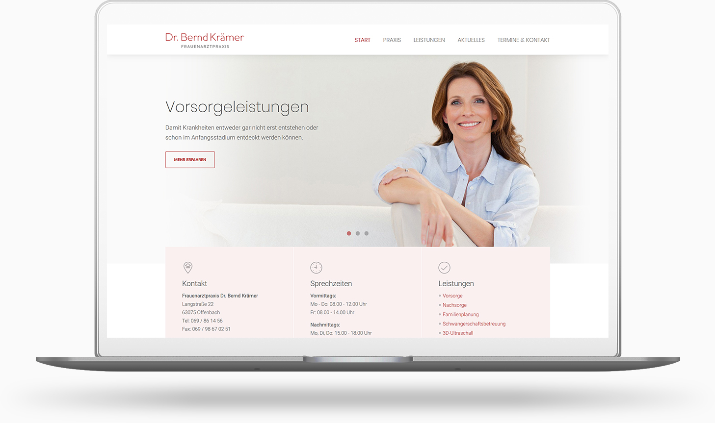 Webdesign und Grafikdesign Heilbronn - Projekt Webdesign für eine Frauenarztpraxis in Offenbach