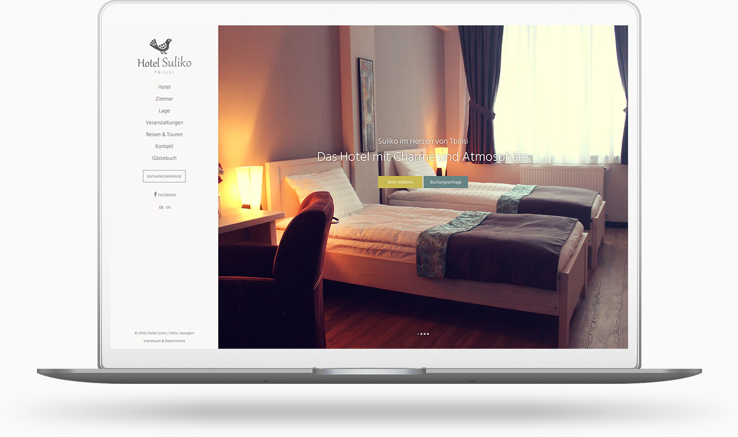 Webdesign und Grafikdesign Heilbronn - Projekt Website für ein Boutique-Hotel in Tbilissi