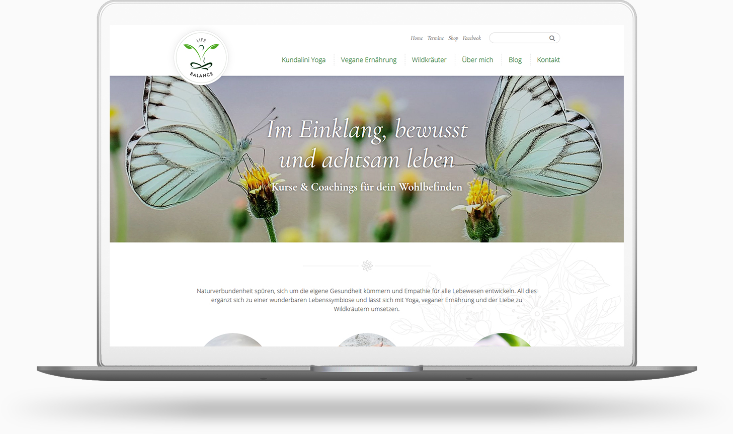 Webdesign und Grafikdesign Heilbronn - Projekt Website für Yoga- & Ernährungskurse in Erlenbach bei Heilbronn